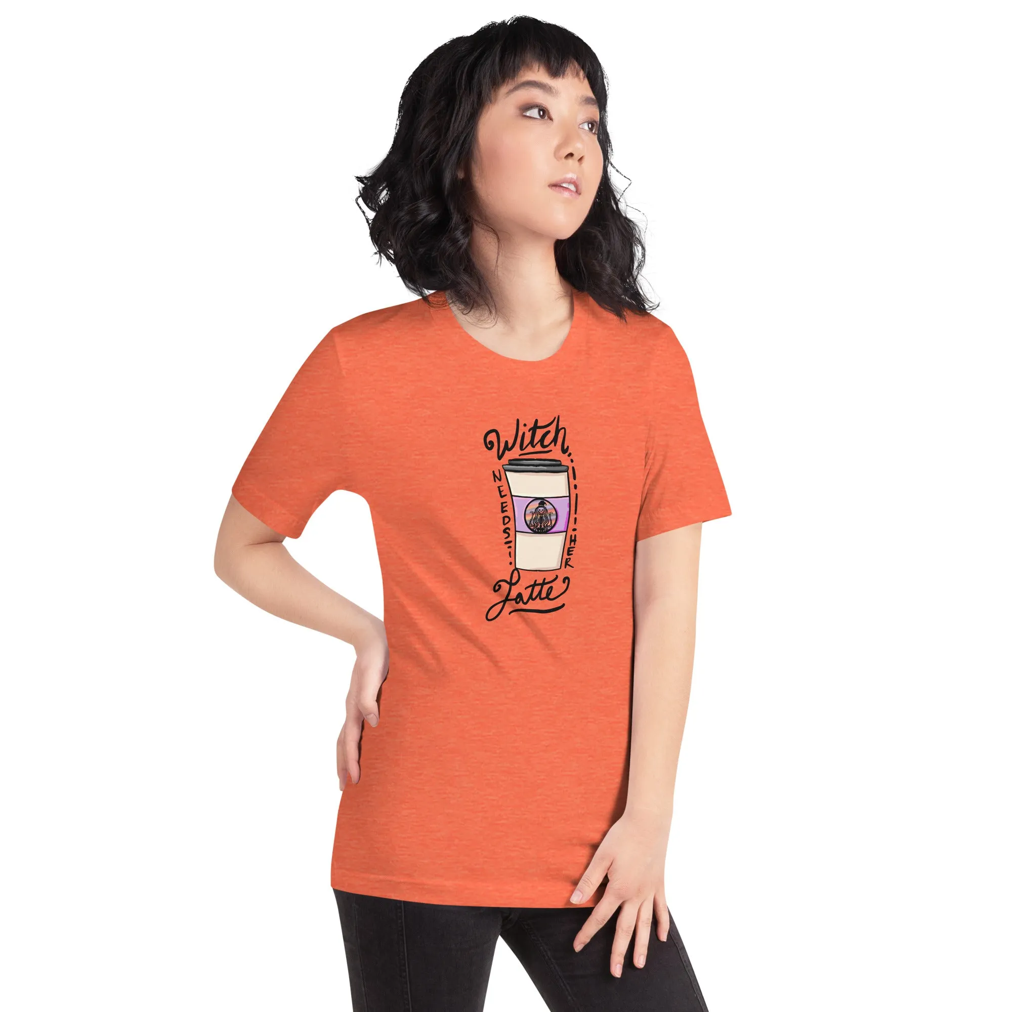Witch Needs Her Latte Unisex t-shirt