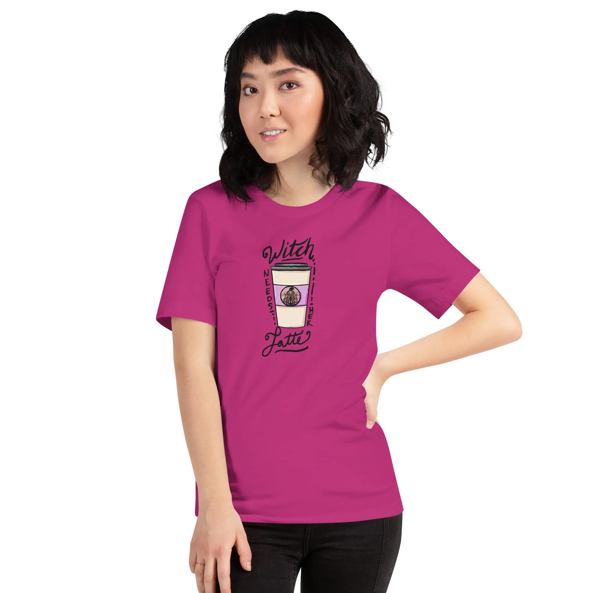 Witch Needs Her Latte Unisex t-shirt