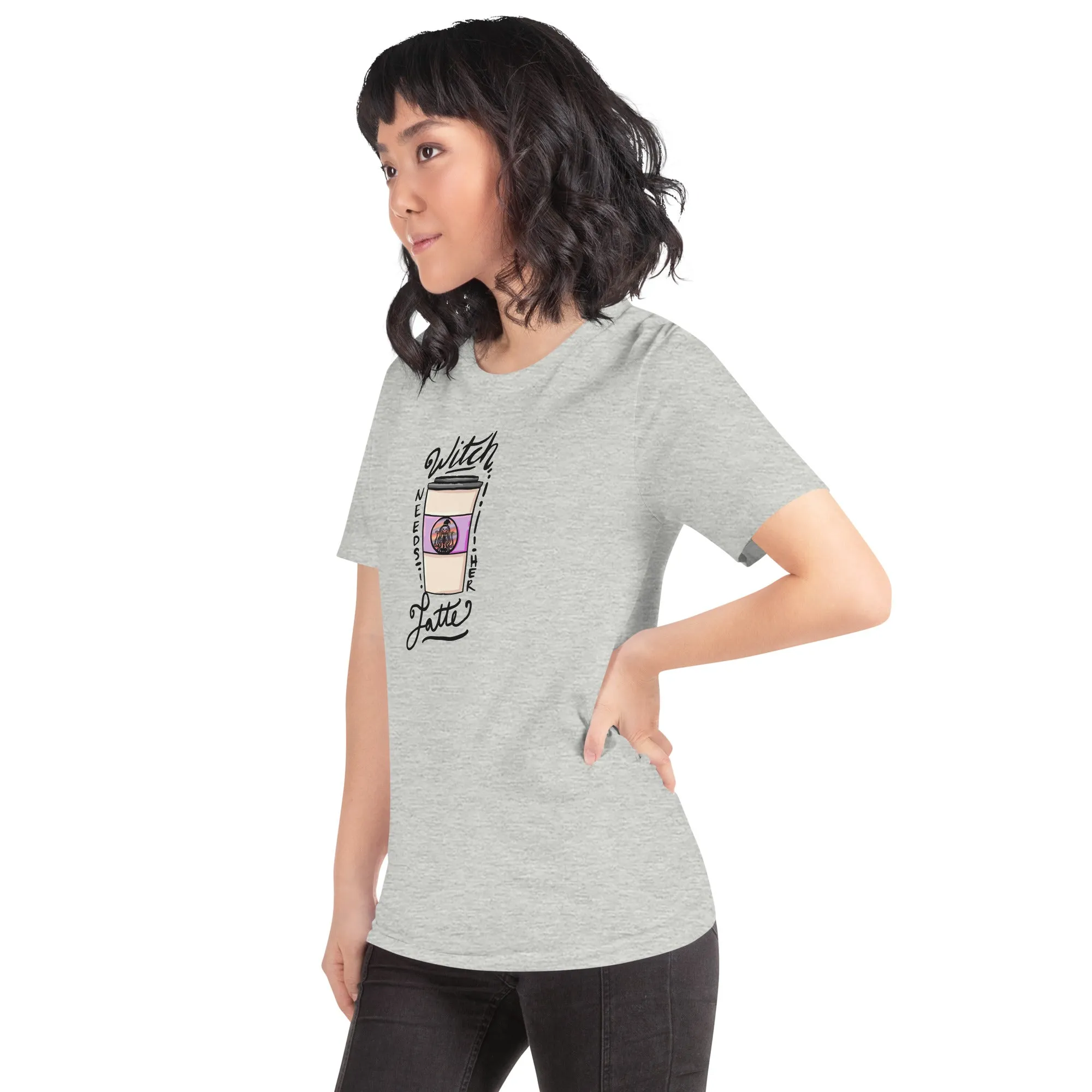 Witch Needs Her Latte Unisex t-shirt