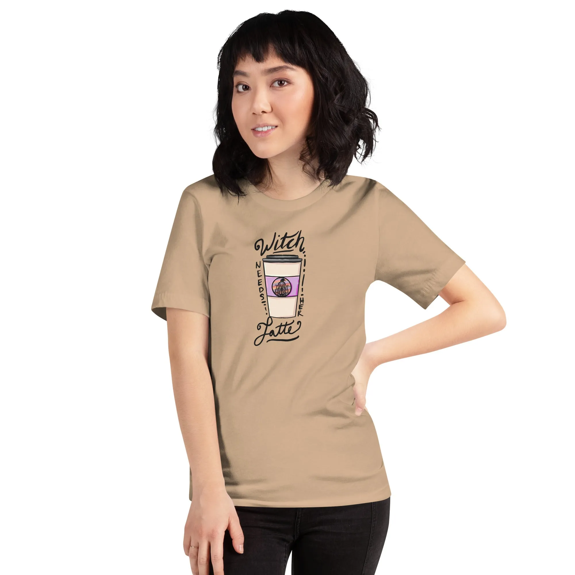 Witch Needs Her Latte Unisex t-shirt