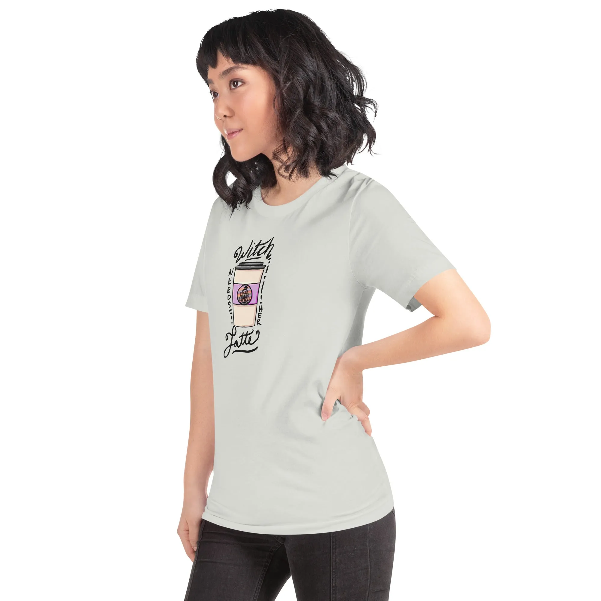 Witch Needs Her Latte Unisex t-shirt