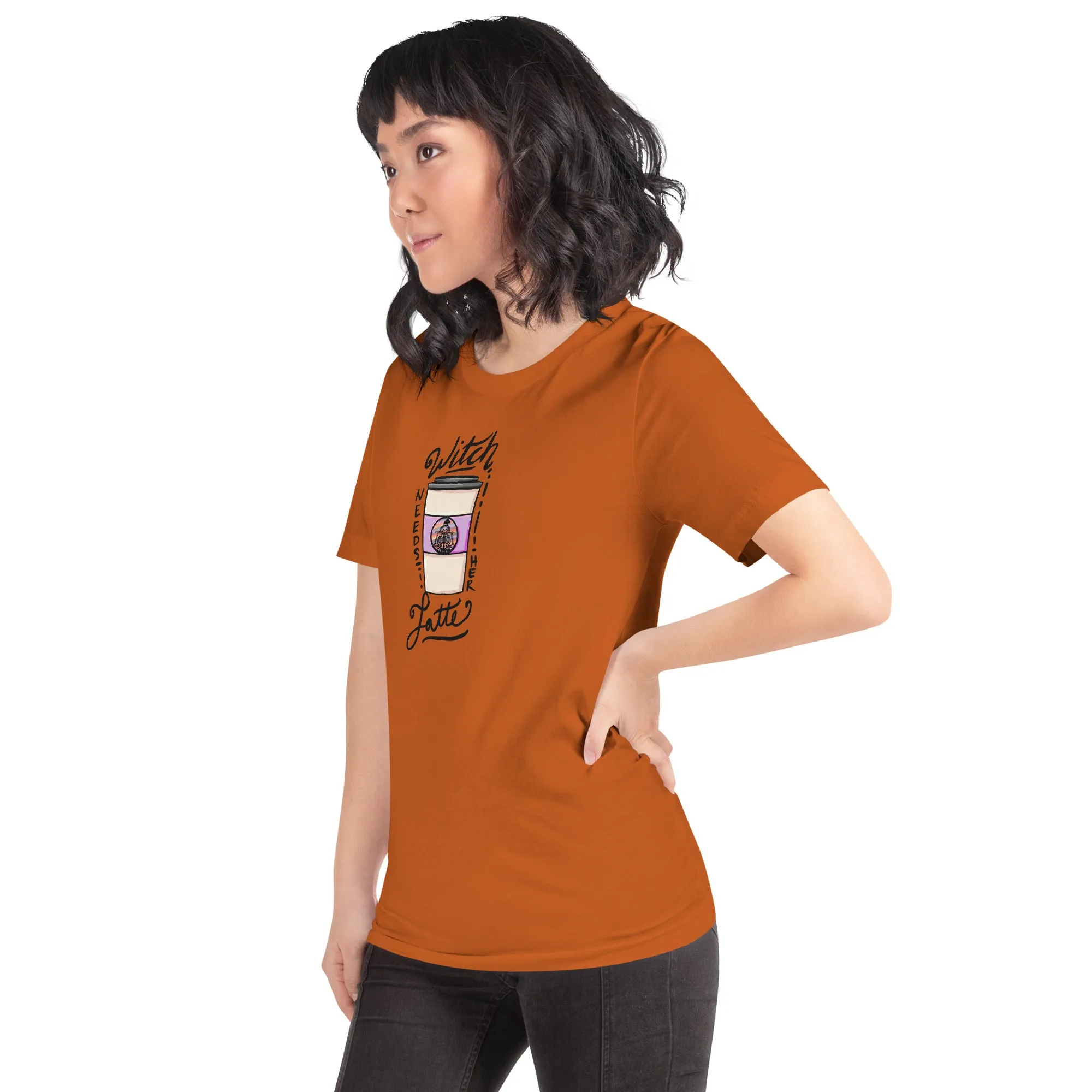 Witch Needs Her Latte Unisex t-shirt