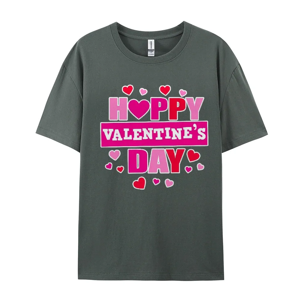 Women Happy Valentine's Day Print Graphic T-shirt