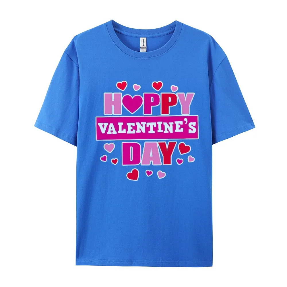 Women Happy Valentine's Day Print Graphic T-shirt