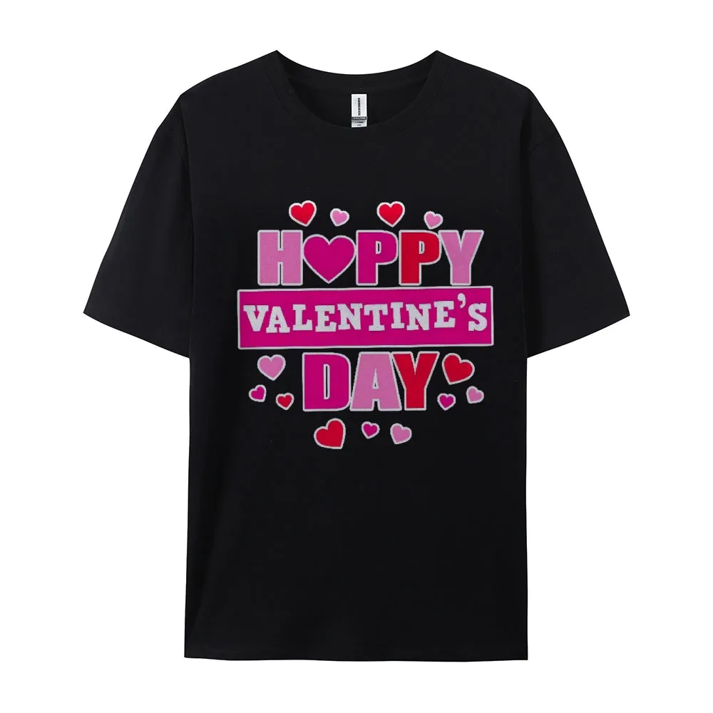 Women Happy Valentine's Day Print Graphic T-shirt