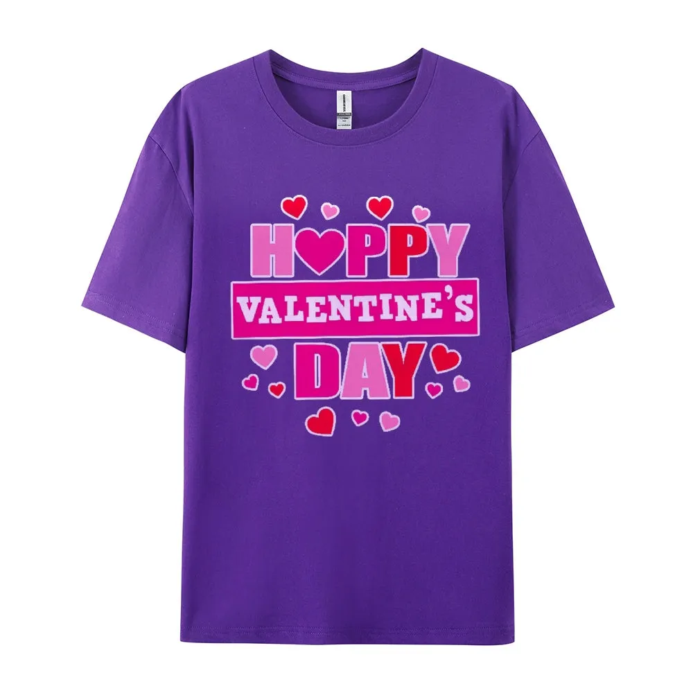 Women Happy Valentine's Day Print Graphic T-shirt