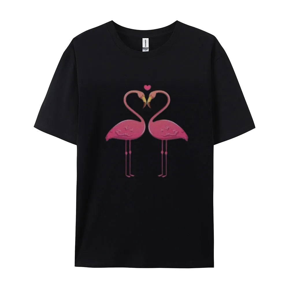 Women Love Flamingo For Valentine's Day Print Graphic T-shirt