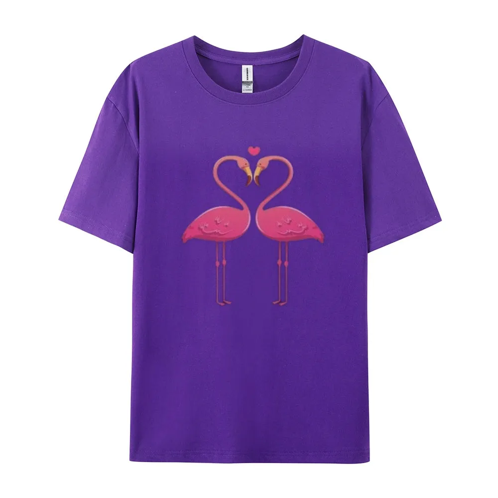 Women Love Flamingo For Valentine's Day Print Graphic T-shirt