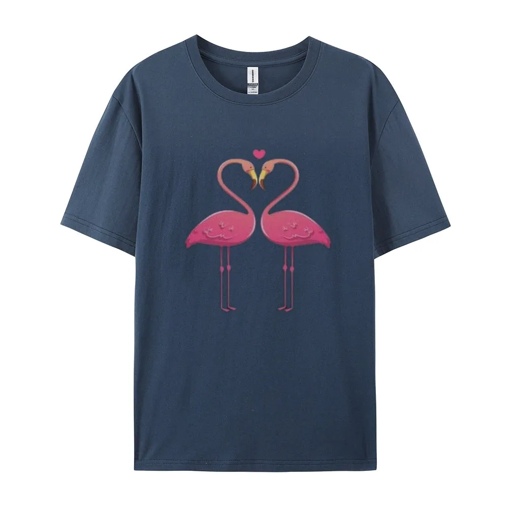 Women Love Flamingo For Valentine's Day Print Graphic T-shirt