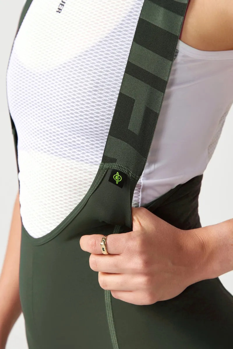 Women's All Day Bib Short 2.0 Pine/White Reflective Logo