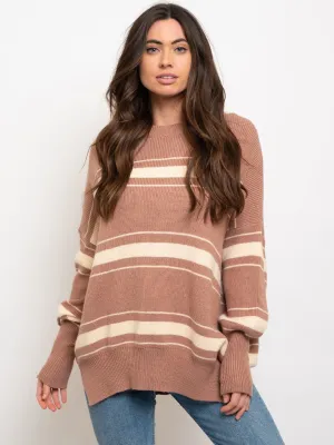WOMEN'S OVERSIZED STRIPES SWEATER