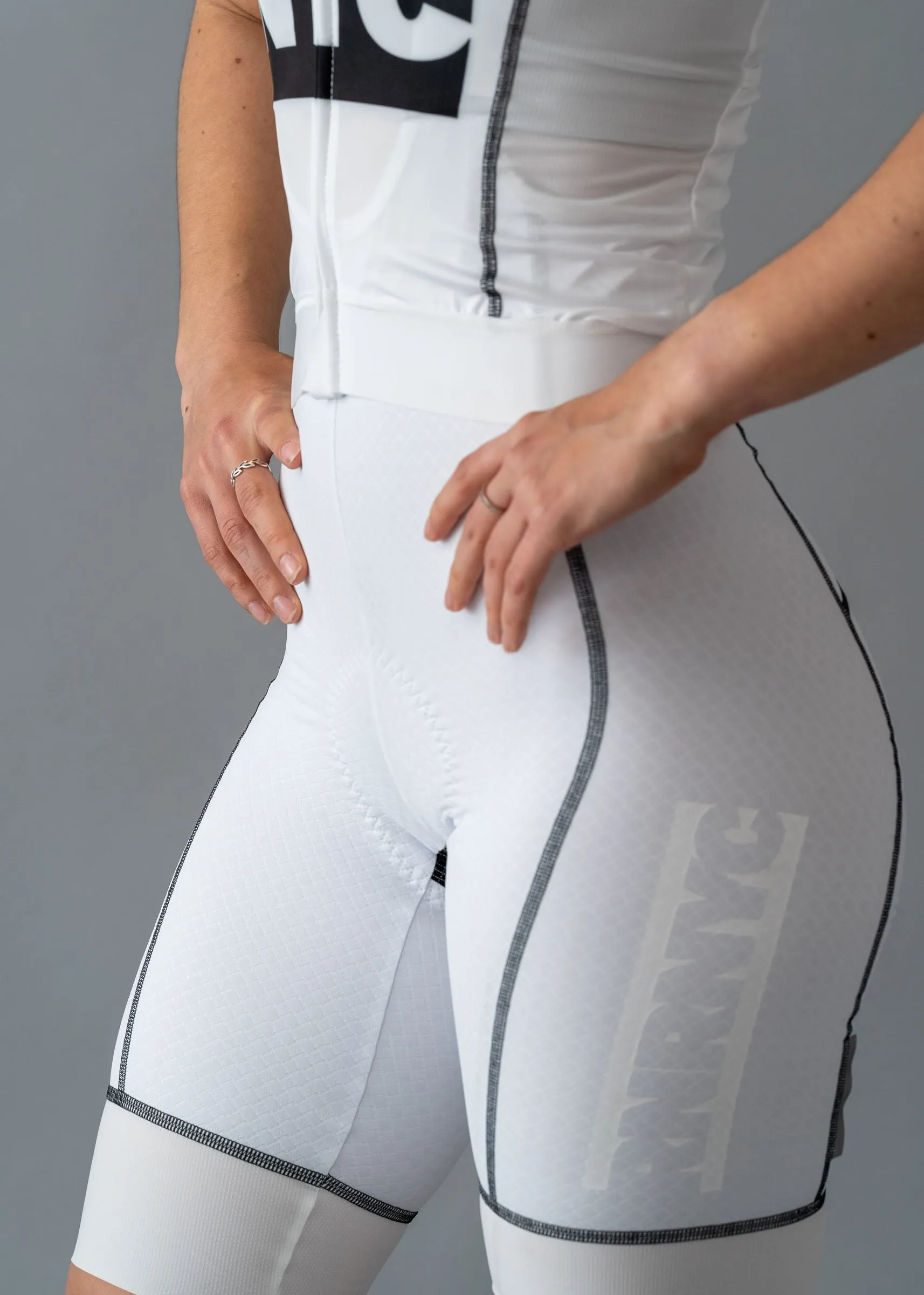 Women's RNRNYC™ IMPACT Bib Shorts - White/White