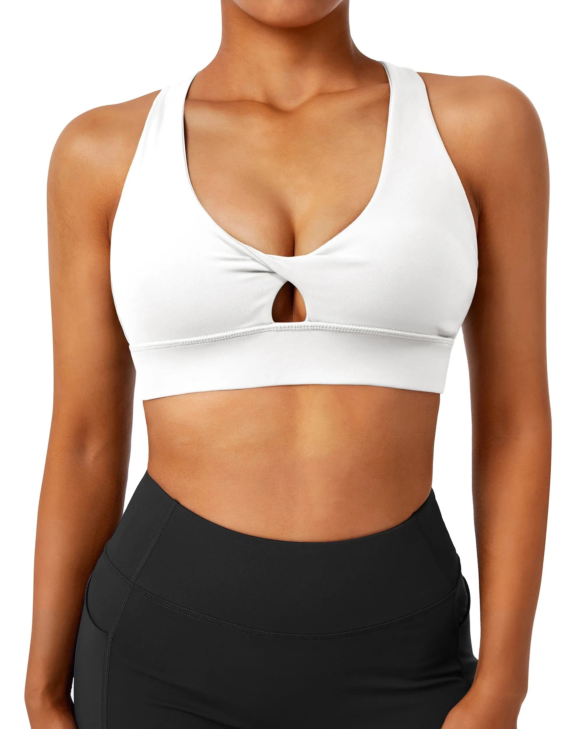 Women's Seamless Yoga Sports Bra - Shockproof Gym Top with Padded Push-Up