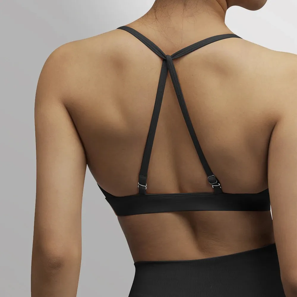 Women's Seamless Yoga Sports Bra - Shockproof Gym Top with Padded Push-Up