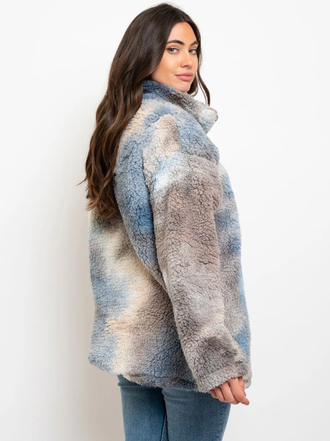 WOMEN'S TIE DYE TEDDY SWEATER