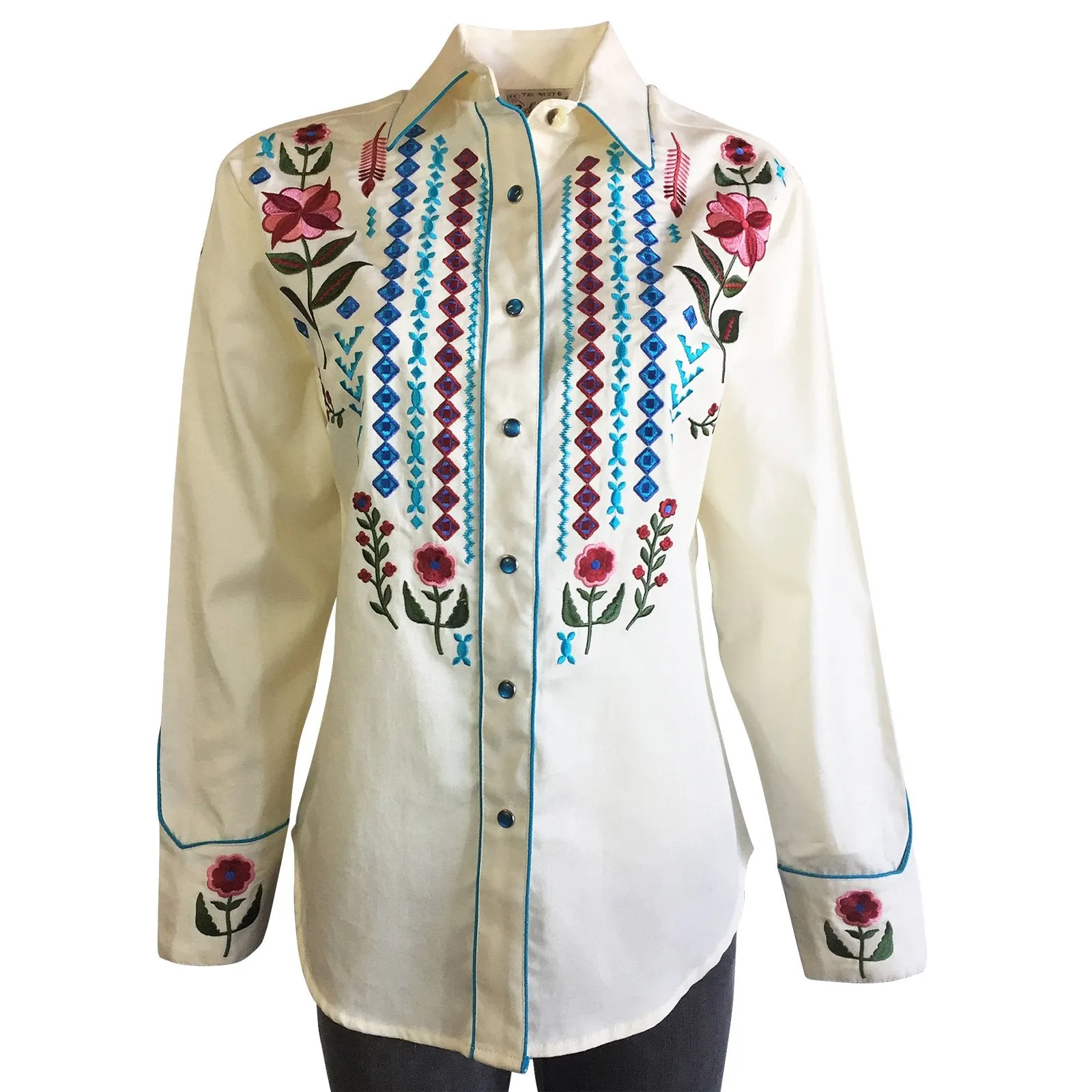 Women's Vintage Western Shirt Collection: Rockmount Boho Cascading Embroidery