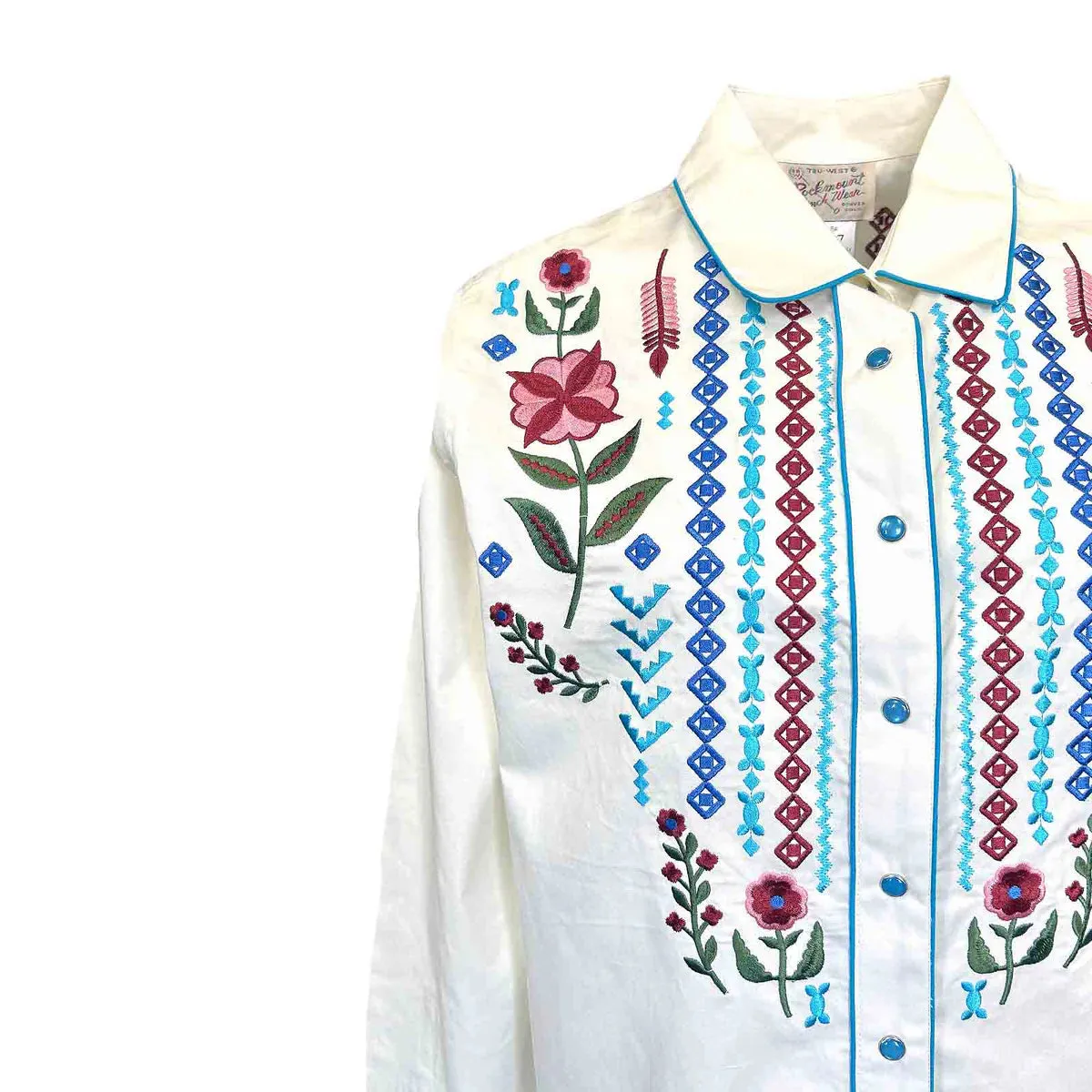 Women's Vintage Western Shirt Collection: Rockmount Boho Cascading Embroidery