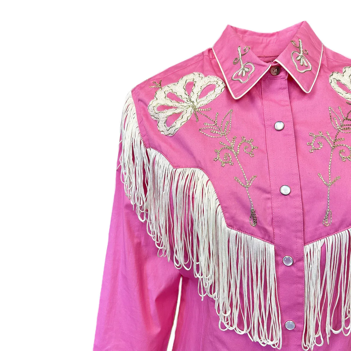 Women's Vintage Western Shirt Collection: Rockmount Fancy Fringe Pink