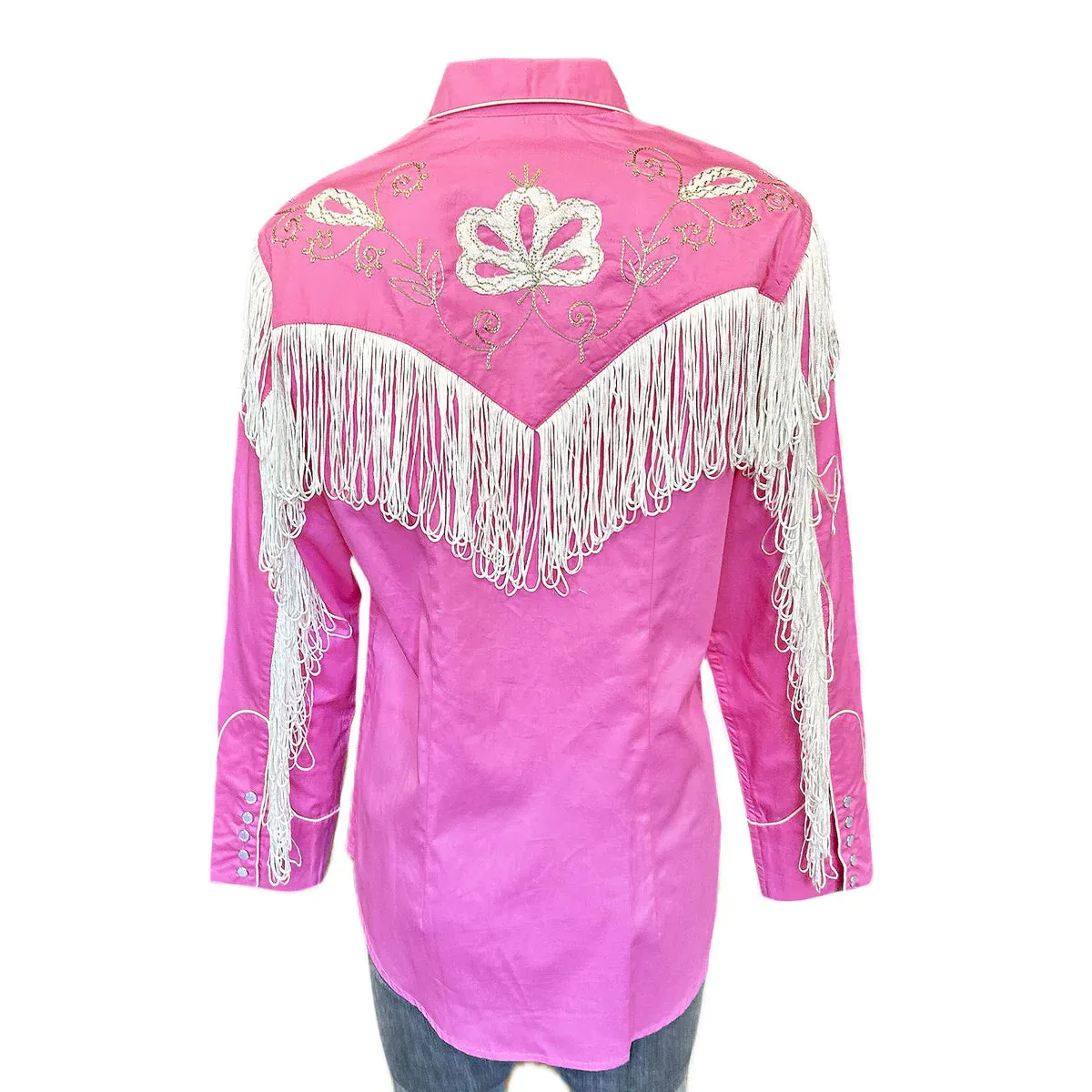 Women's Vintage Western Shirt Collection: Rockmount Fancy Fringe Pink