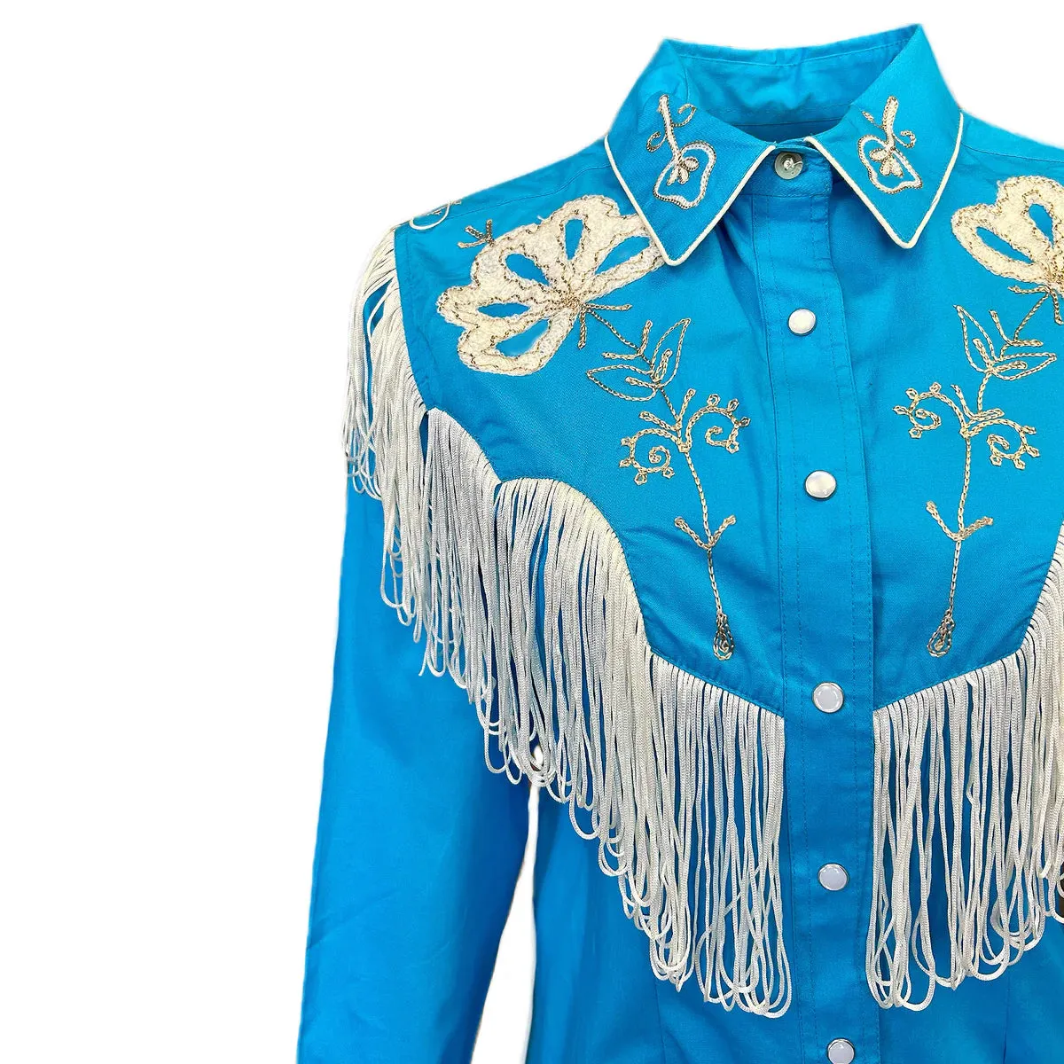 Women's Vintage Western Shirt Collection: Rockmount Fancy Fringe Turquoise