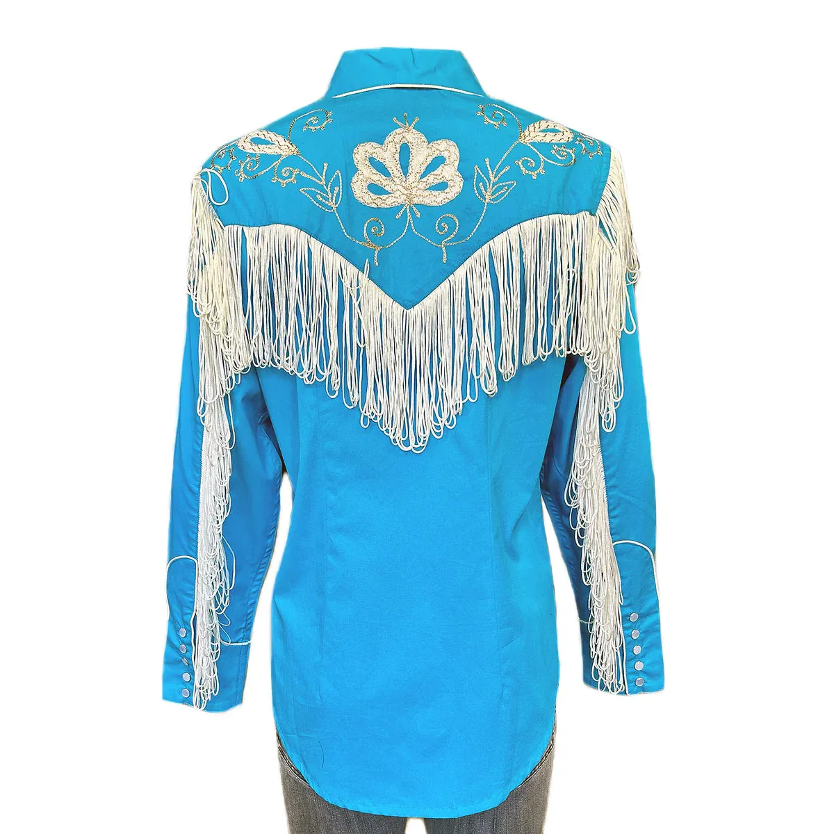 Women's Vintage Western Shirt Collection: Rockmount Fancy Fringe Turquoise