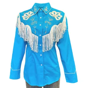 Women's Vintage Western Shirt Collection: Rockmount Fancy Fringe Turquoise
