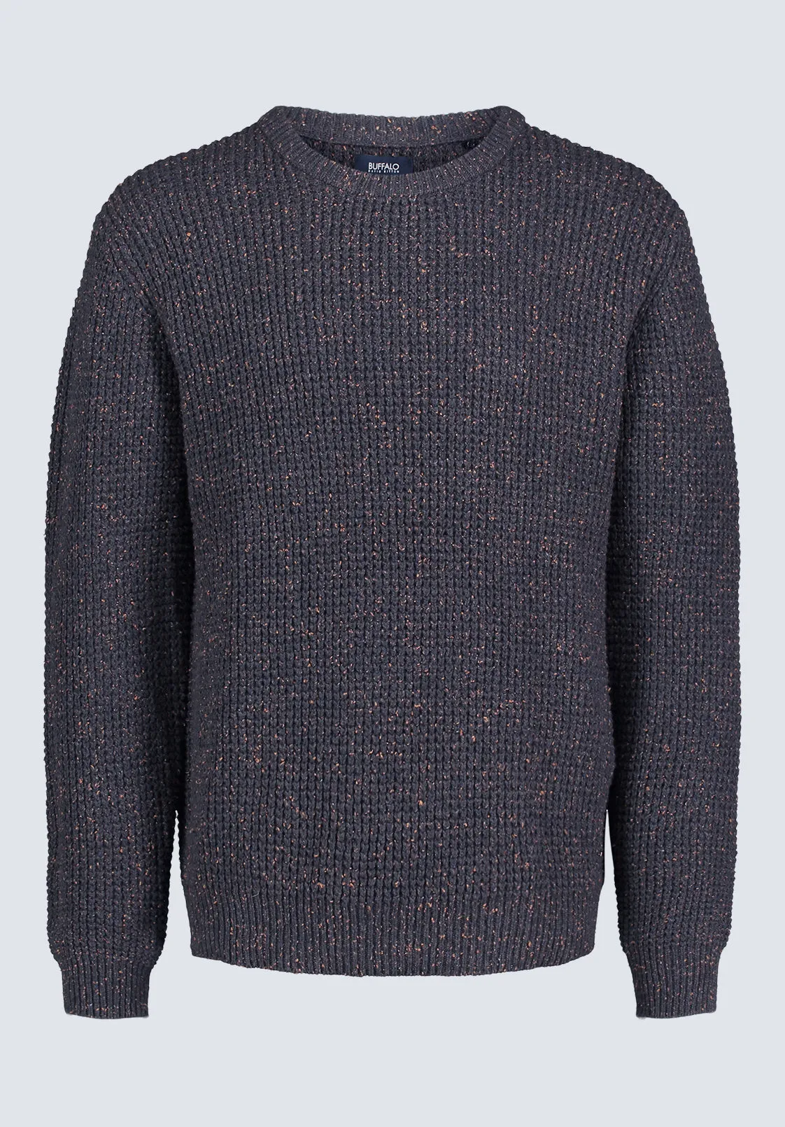 Wonder Men’s Long Sleeve Speckled Knit Sweater, Brown - BM24464