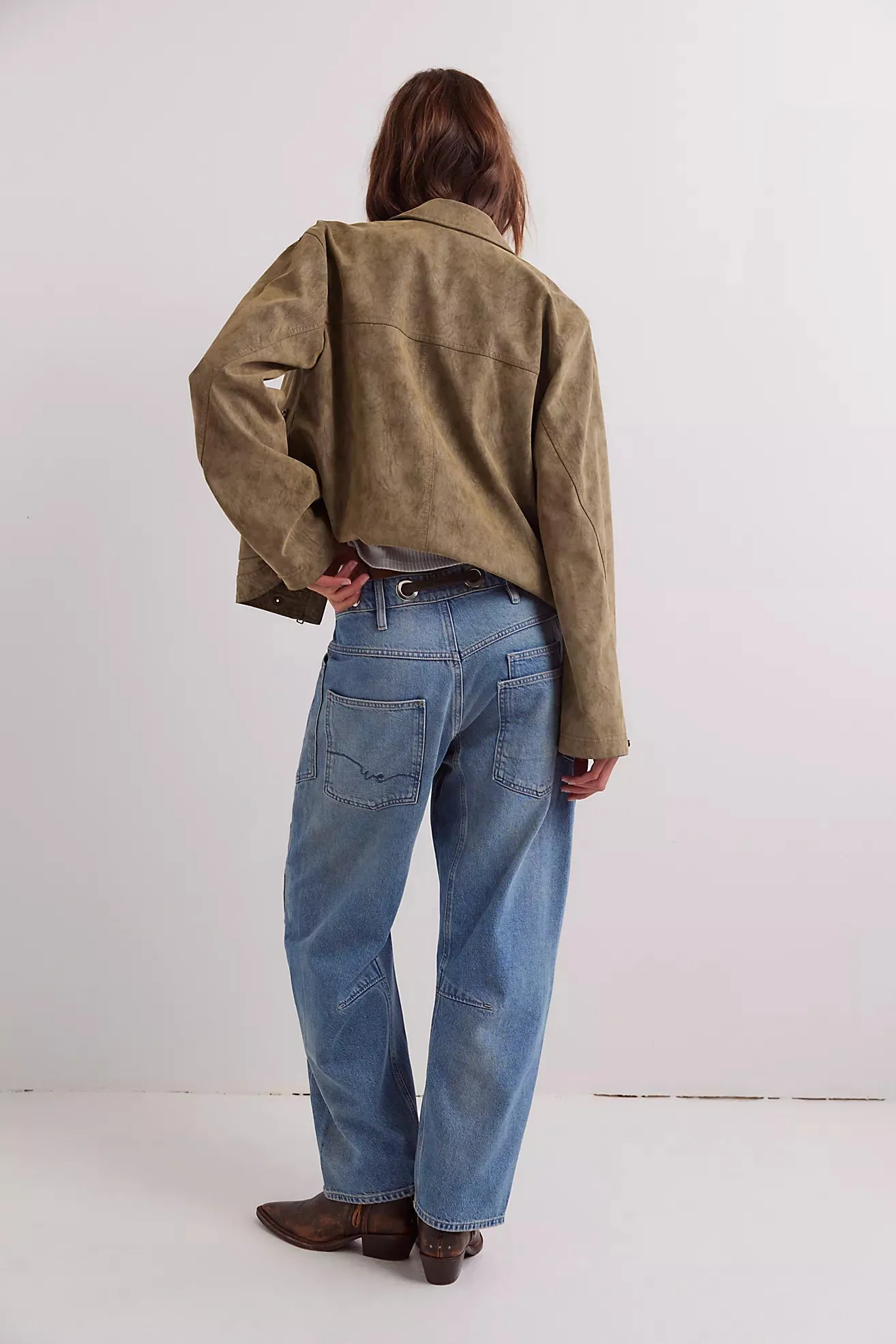 WTF Moxie Pull-On Barrel Jeans-Truest Blue
