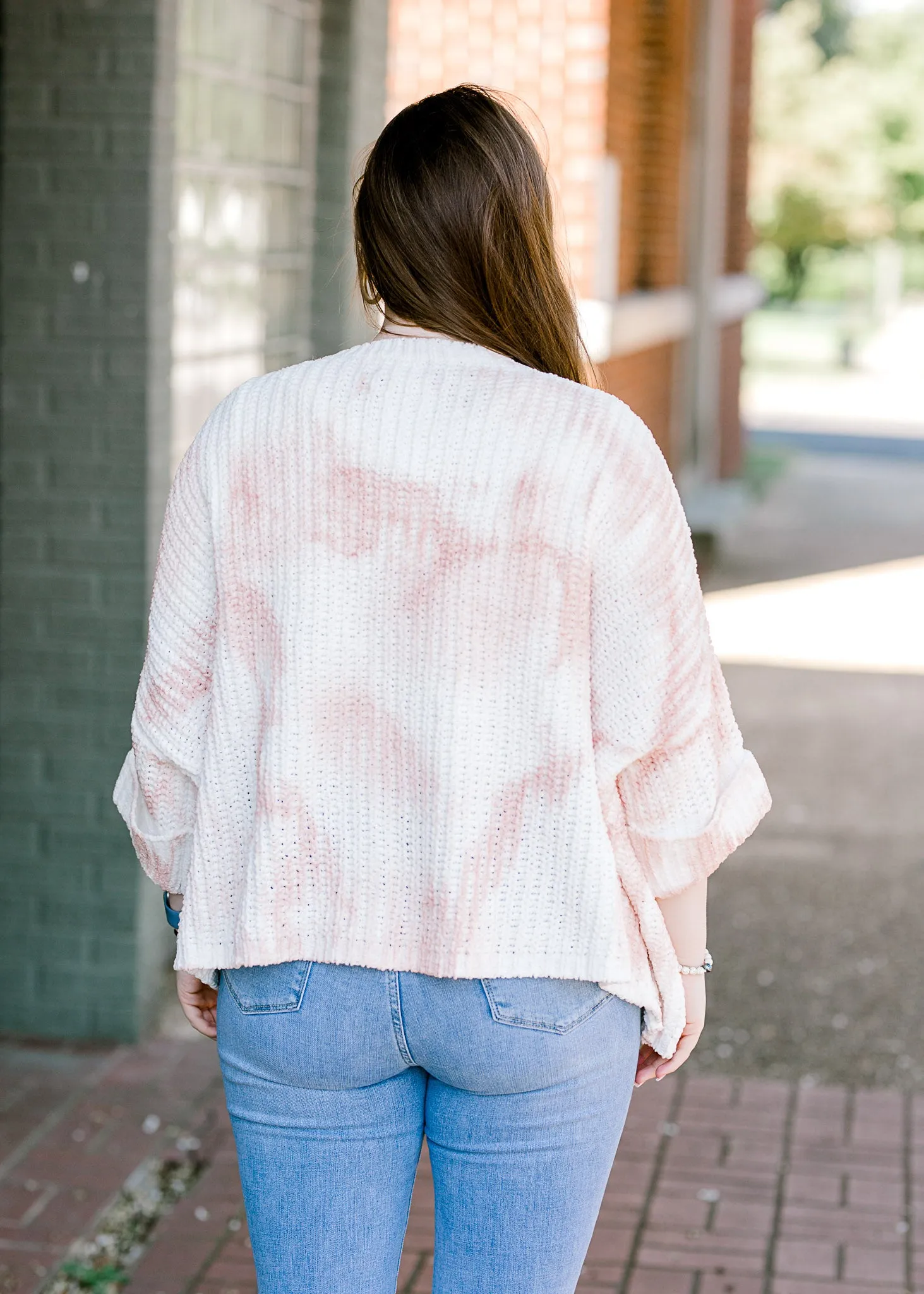 X Rose Pink and White Sweater