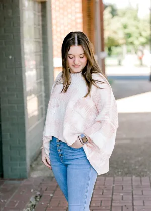 X Rose Pink and White Sweater