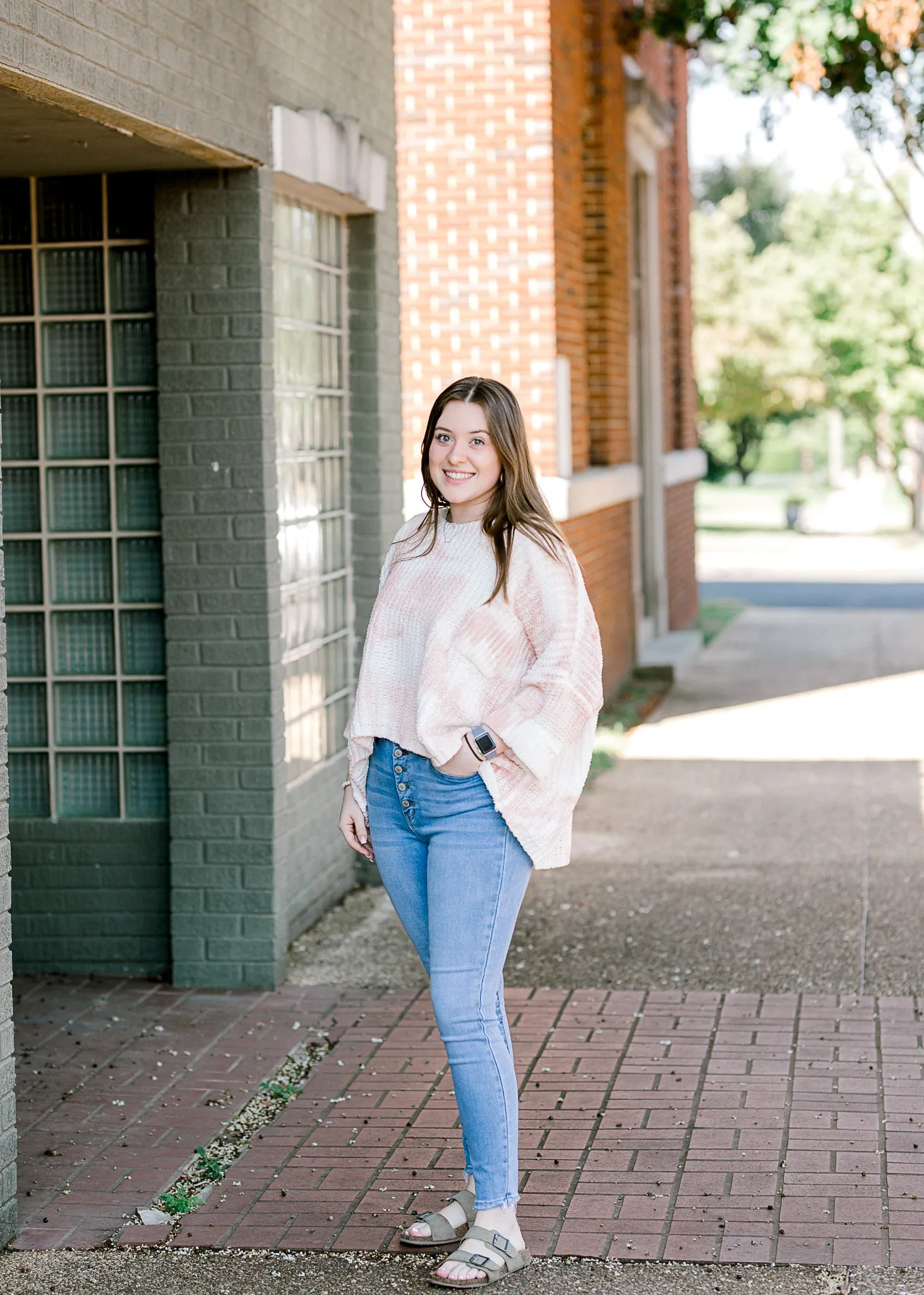 X Rose Pink and White Sweater