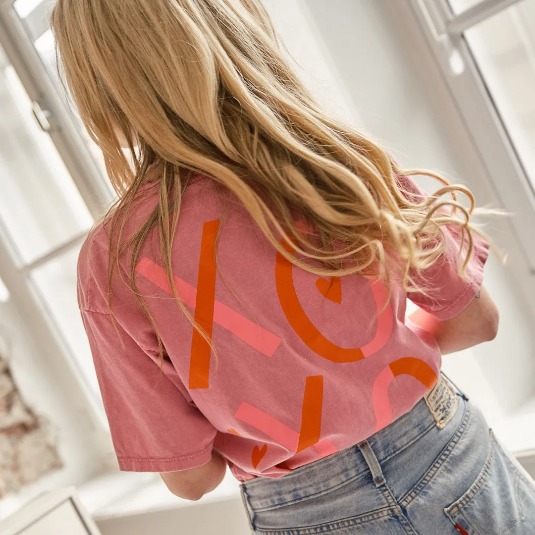XOXO tee roze