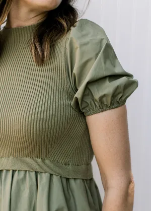 XZ Olive Knit Bodice Midi