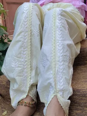 Yellow Chikankari Dhoti Salwar