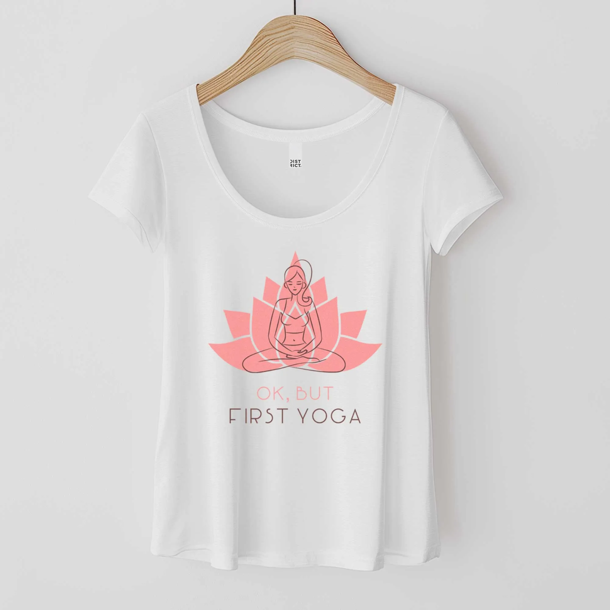 Yoga First with Lotus Pose - Women’s Flex Scoop Neck Tee