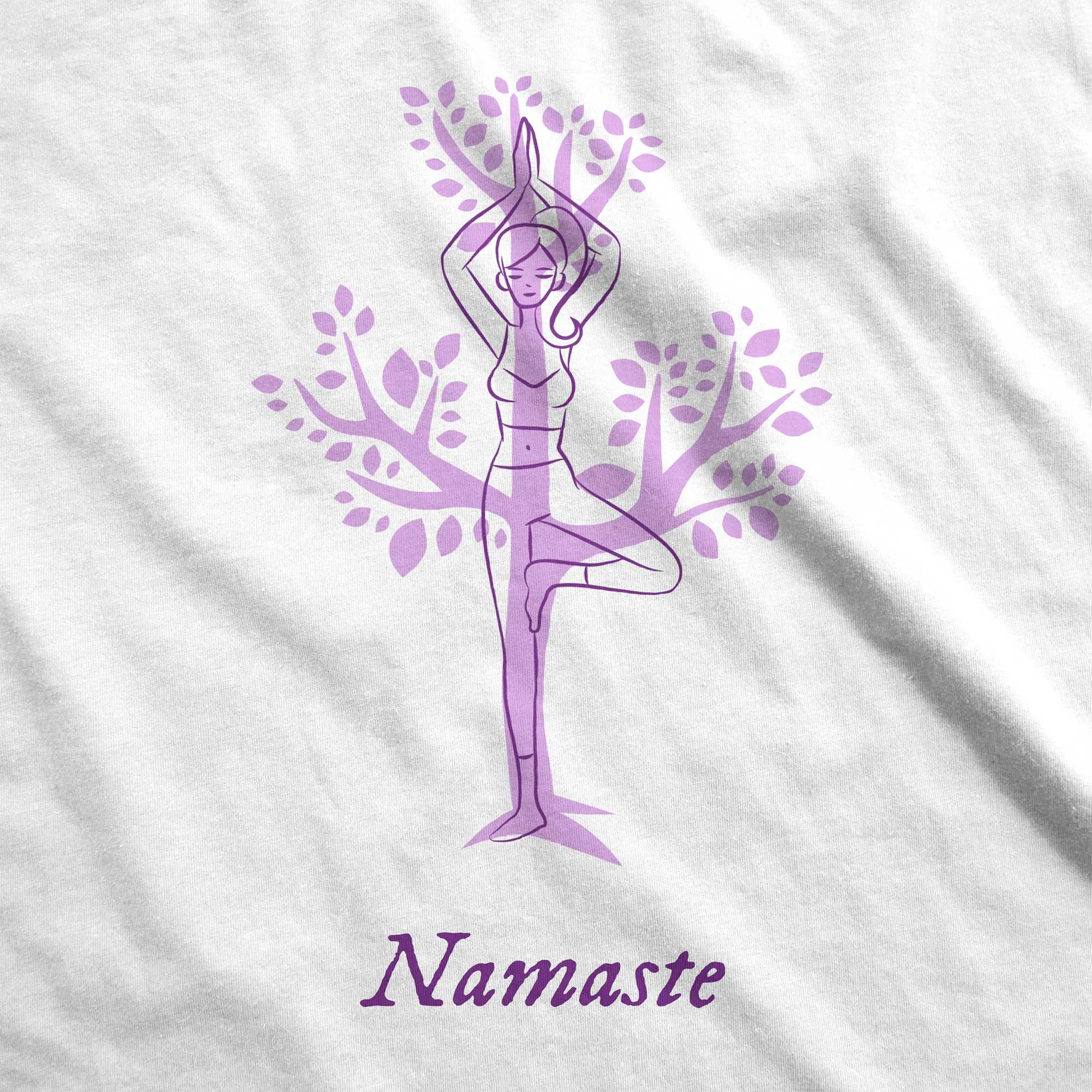 Yoga Namaste in Tree Pose - Women’s Flex Scoop Neck Tee