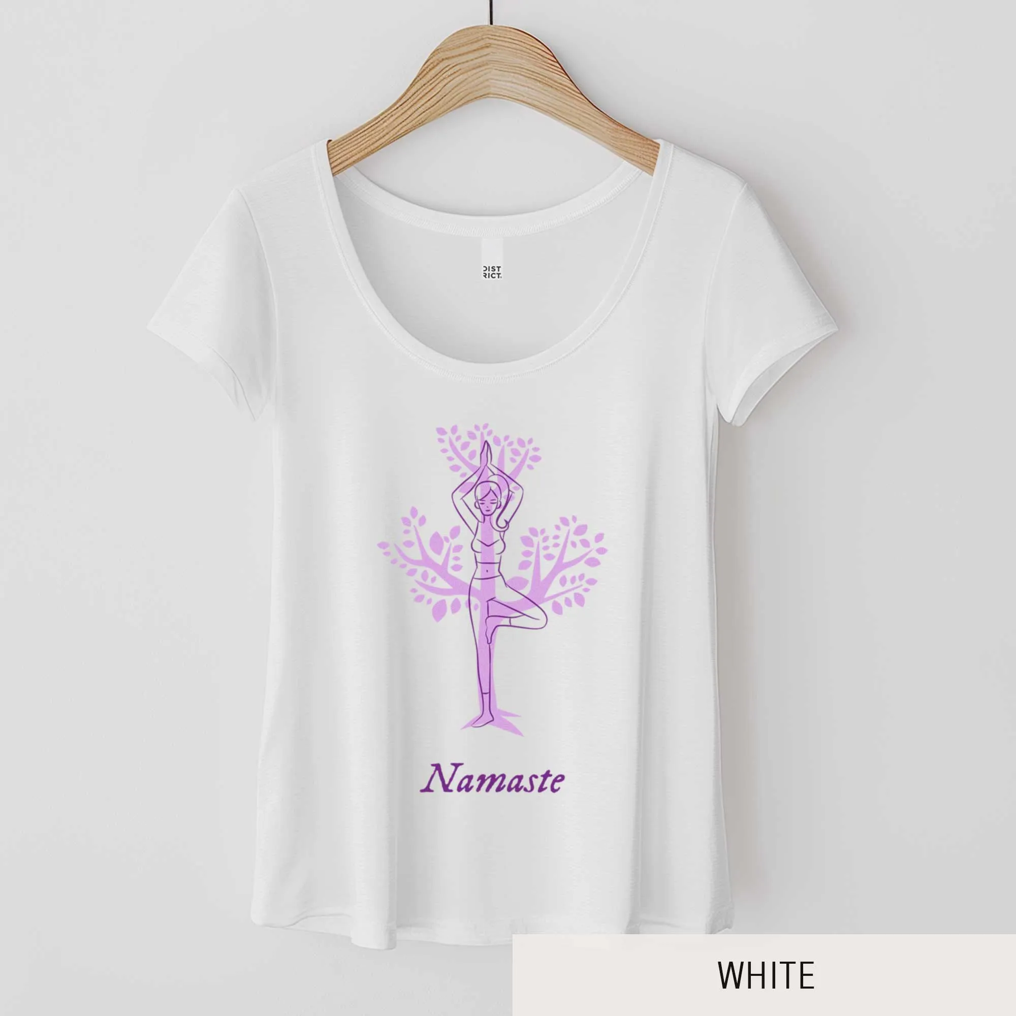 Yoga Namaste in Tree Pose - Women’s Flex Scoop Neck Tee