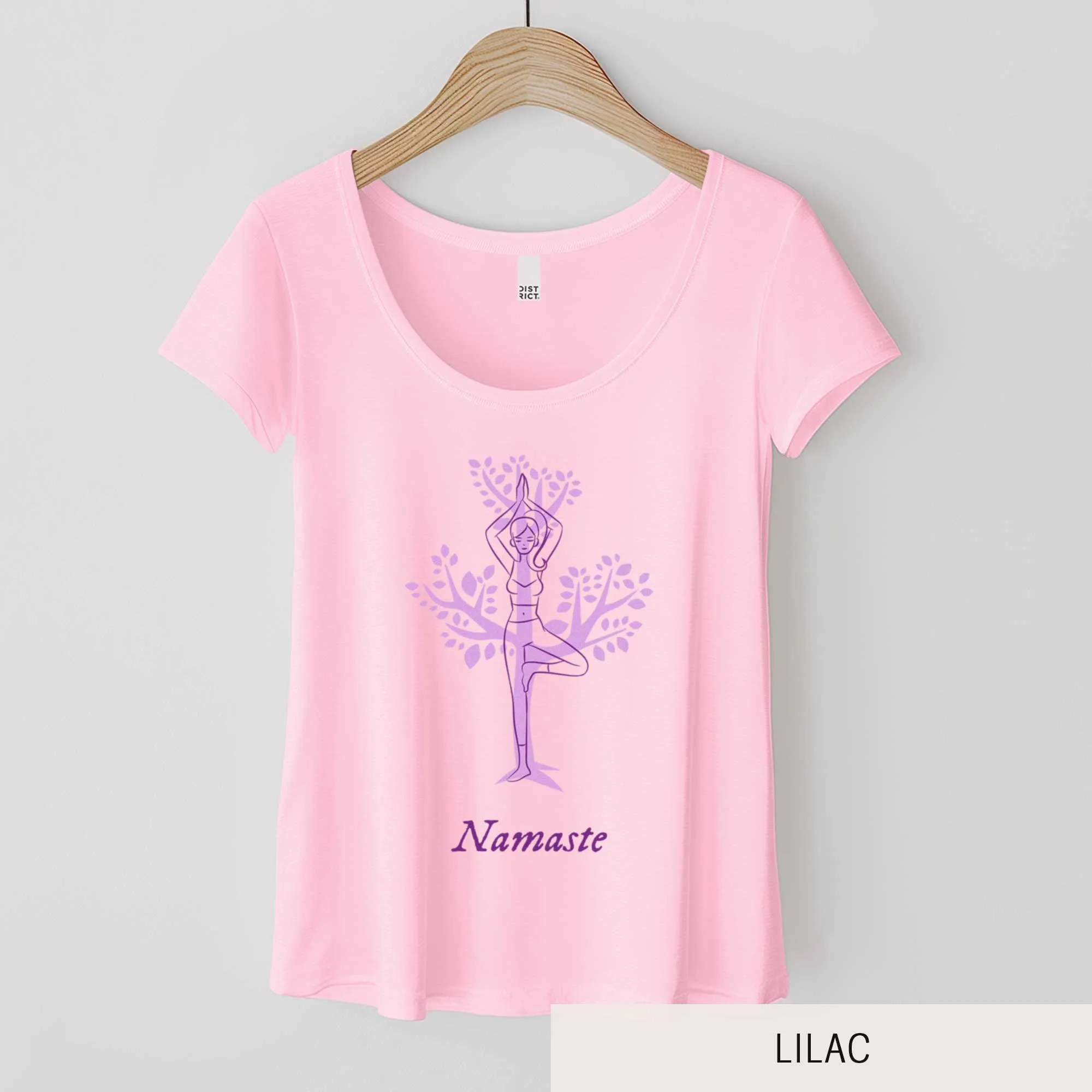 Yoga Namaste in Tree Pose - Women’s Flex Scoop Neck Tee