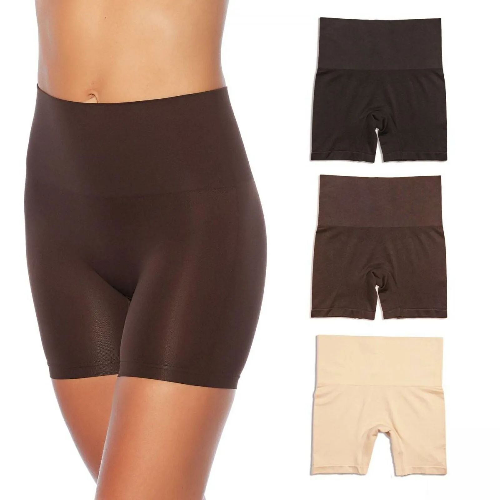 Yummie Women's Plus Size 3 Pack Seamless Shaping Shorts