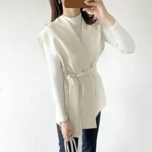 ZARA Oversized Belted Vest Jacket - Size XS/S - Cream - NWT!