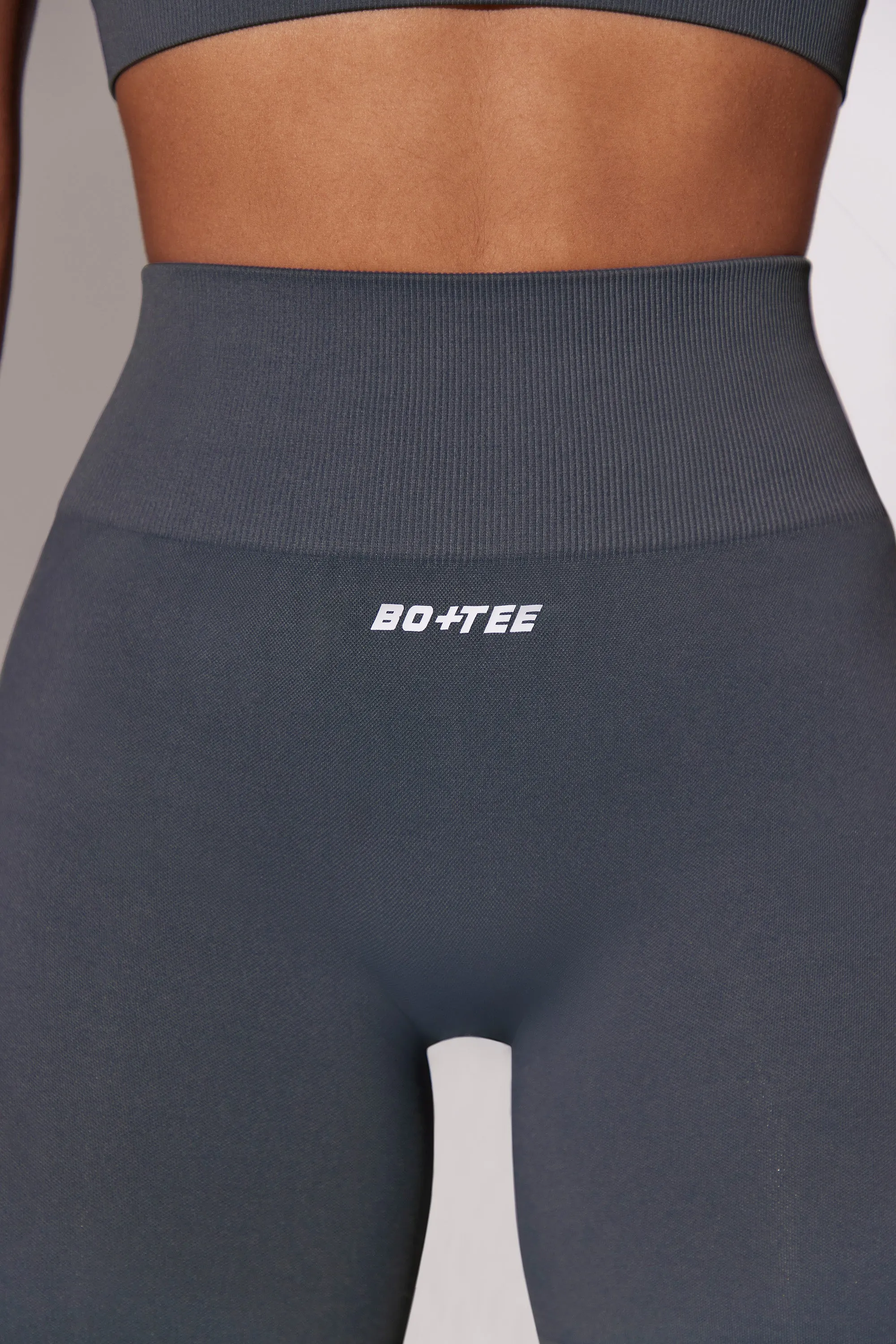Zealous - High Waist Super Sculpt Biker Shorts in Grey