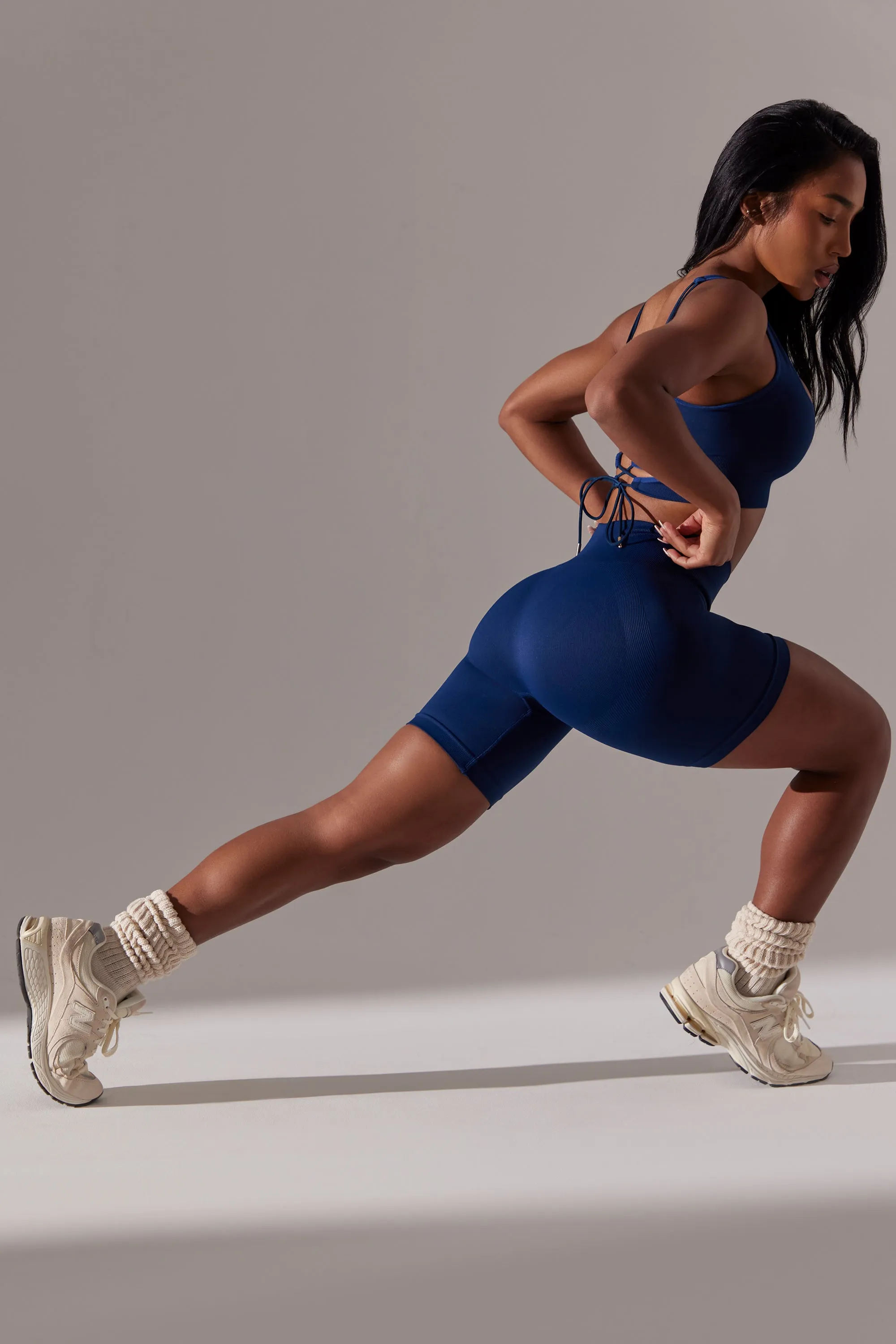 Zealous - High Waist Super Sculpt Biker Shorts in Navy