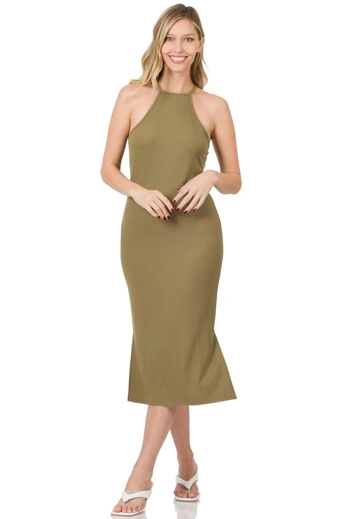 Zenana RIBBED MIDI DRESS & CARDIGAN 2PCS SET RCRS-8070